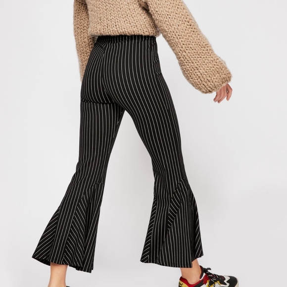 pinstripe flare pants